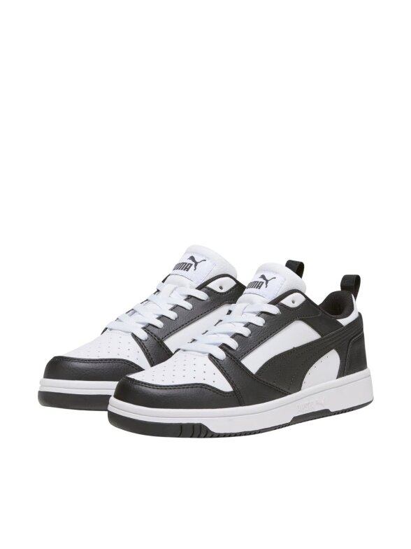 Puma Rebound V6 Lo Mid batai vaikams balti-juodi 393833 01 1