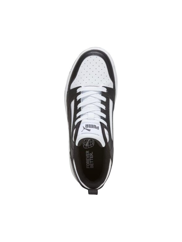 Puma Rebound V6 Lo Mid batai vaikams balti-juodi 393833 01 3 Puma Rebound V6 Lo Mid batai vaikams balti-juodi 393833 01 3