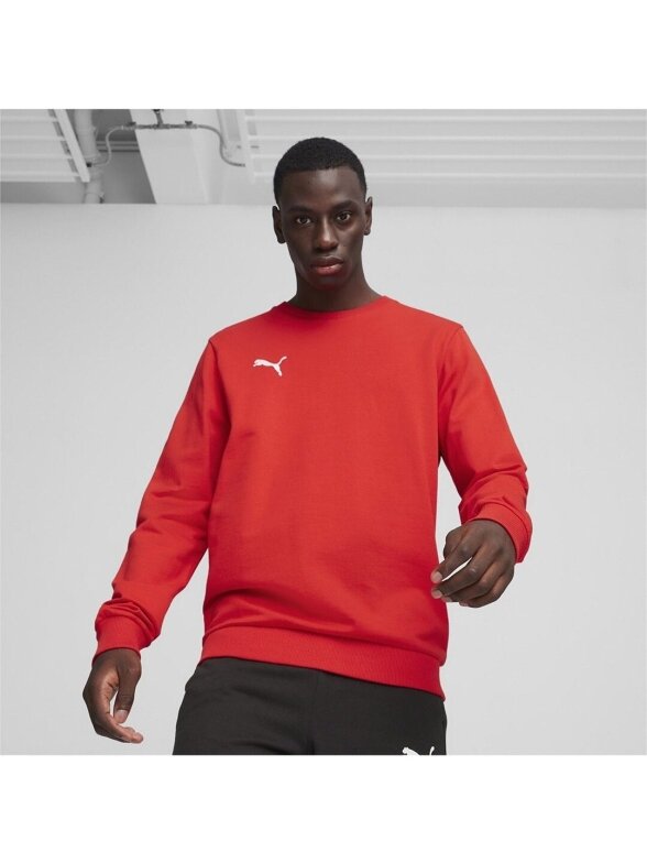 Puma Team Goal Casuals Crew Neck Sweat vyriškas džemperis raudonas 658592 01 2