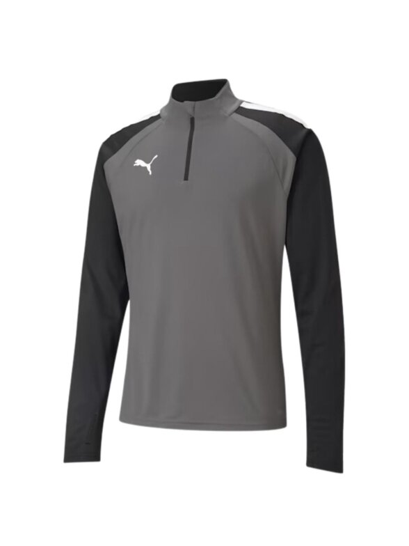Puma teamLIGA 1/4 Zip Top vyriški džemperiai pilkai juodi 657236 13 Puma teamLIGA 1/4 Zip Top vyriški džemperiai pilkai juodi 657236 13
