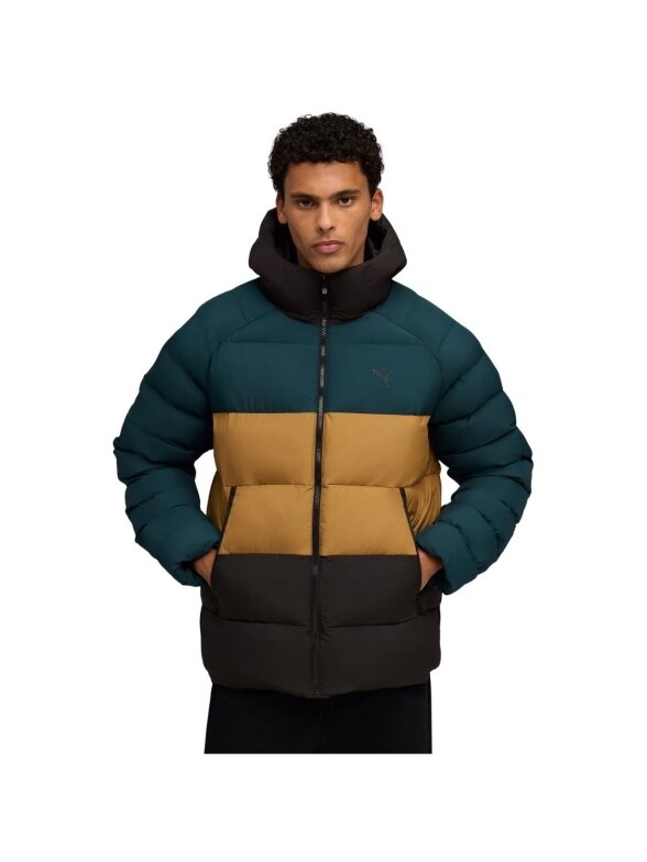 Puma vyriška striukė Mono Hooded žalia-ruda-juoda 688367 75 2 Puma vyriška striukė Mono Hooded žalia-ruda-juoda 688367 75 2