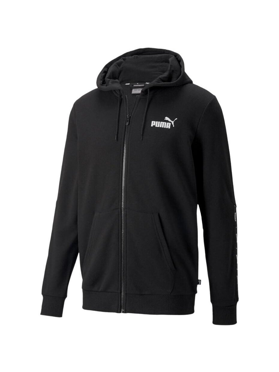 Puma ESS+ Tape Full-Zip Hoodie TR vyriškas džemperis juodas 848768 01