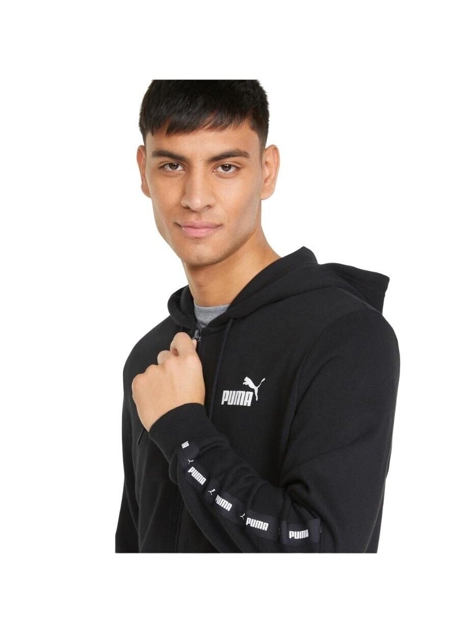 Puma ESS+ Tape Full-Zip Hoodie TR vyriškas džemperis juodas 848768 01 4