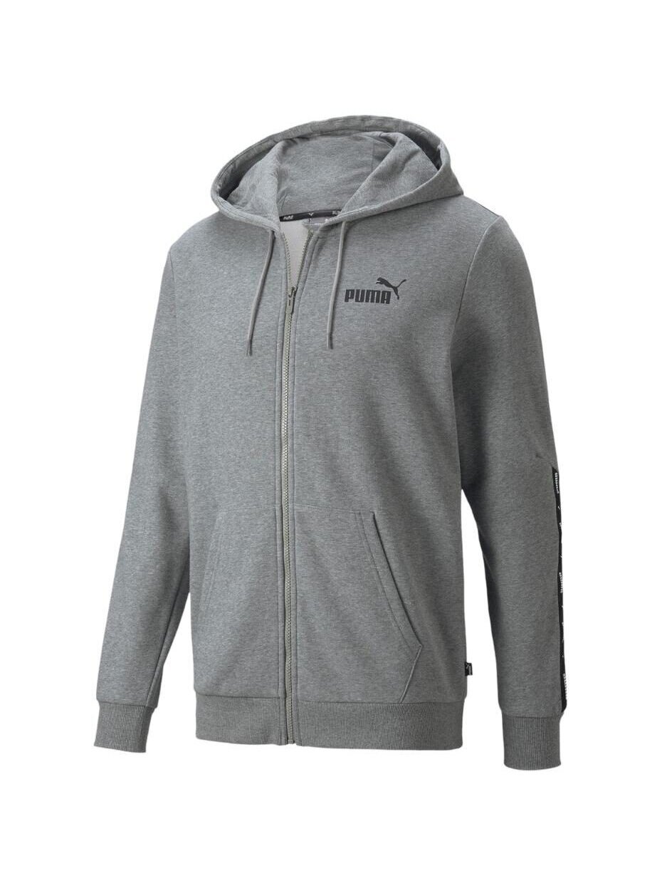 Puma ESS+ Tape Full-Zip Hoodie TR vyriškas džemperis pilkas 848768 03 1 Puma ESS+ Tape Full-Zip Hoodie TR vyriškas džemperis pilkas 848768 03 1
