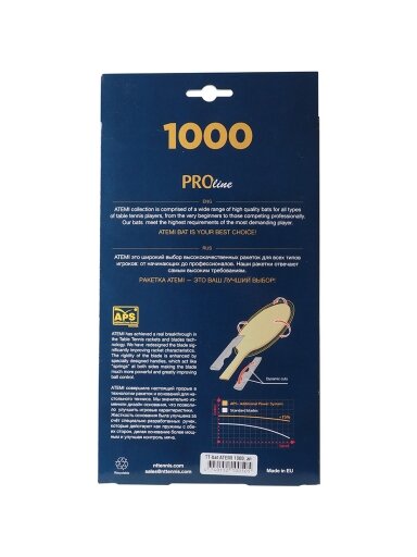 Nauja Atemi 1000 Pro anatominė stalo teniso raketė Nauja Atemi 1000 Pro anatominė stalo teniso raketė