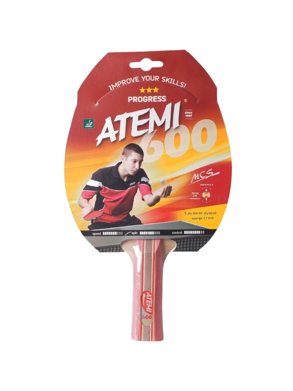 Nauja Atemi 600 anatominė stalo teniso raketė
