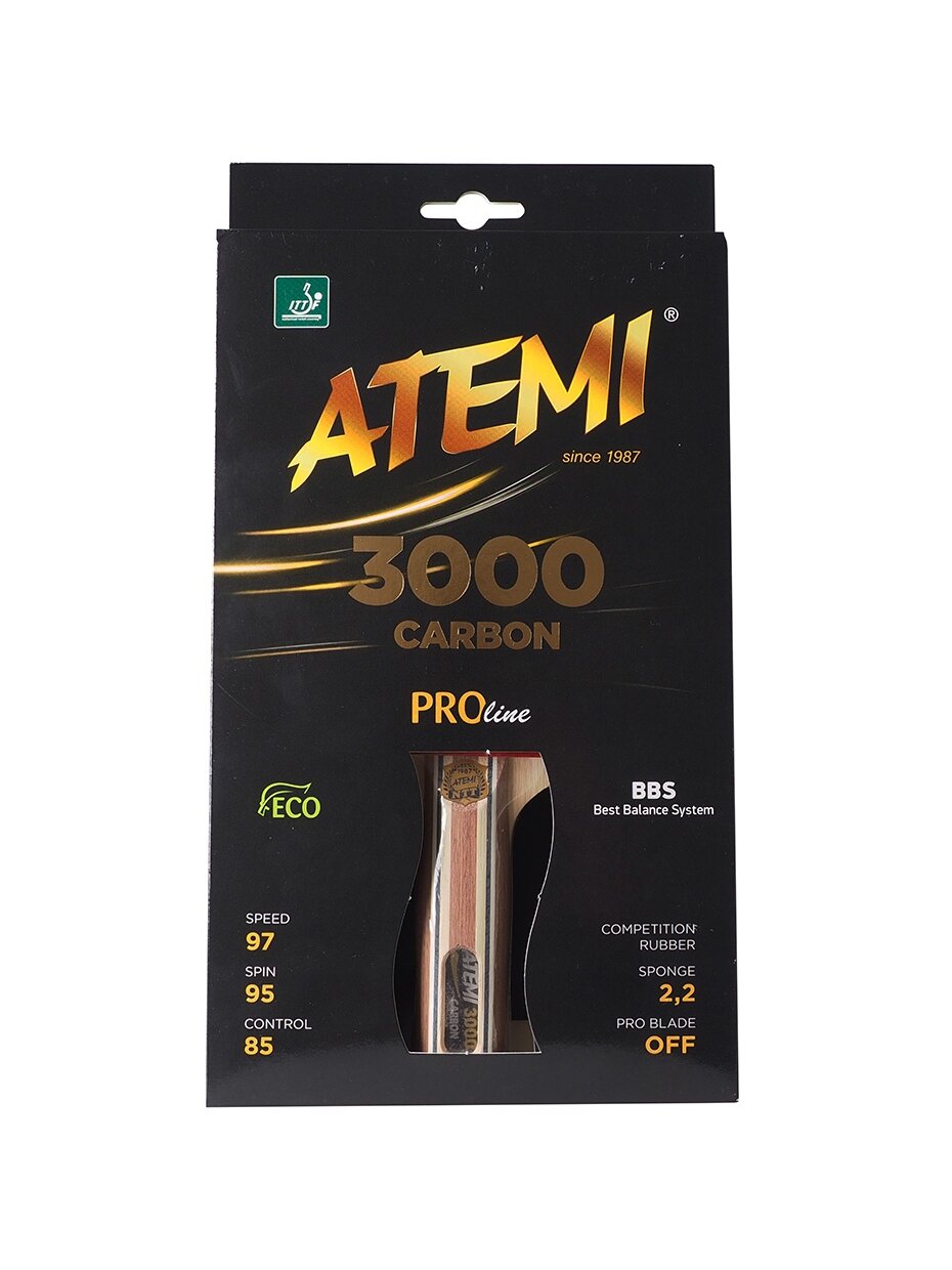Nauja Atemi 3000 Pro anatominė stalo teniso raketė Nauja Atemi 3000 Pro anatominė stalo teniso raketė