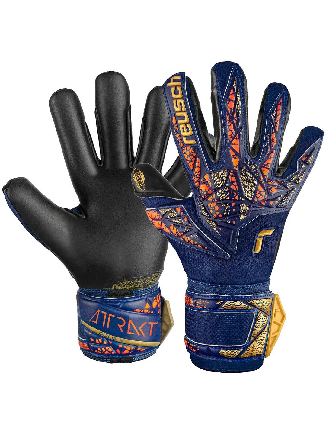 Reusch Attrakt Gold X vartininko pirštinės, tamsiai mėlynos 5470945 4411