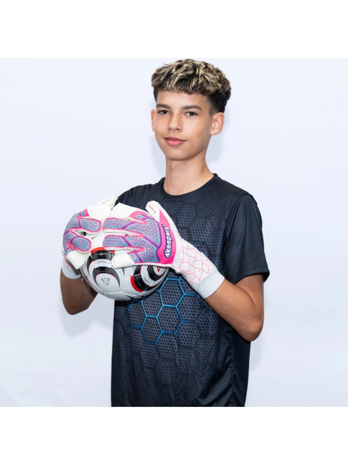 4Keepers vartininko pirštinės vaikams Neo Raya RFG2 baltos ir rožinės 6
