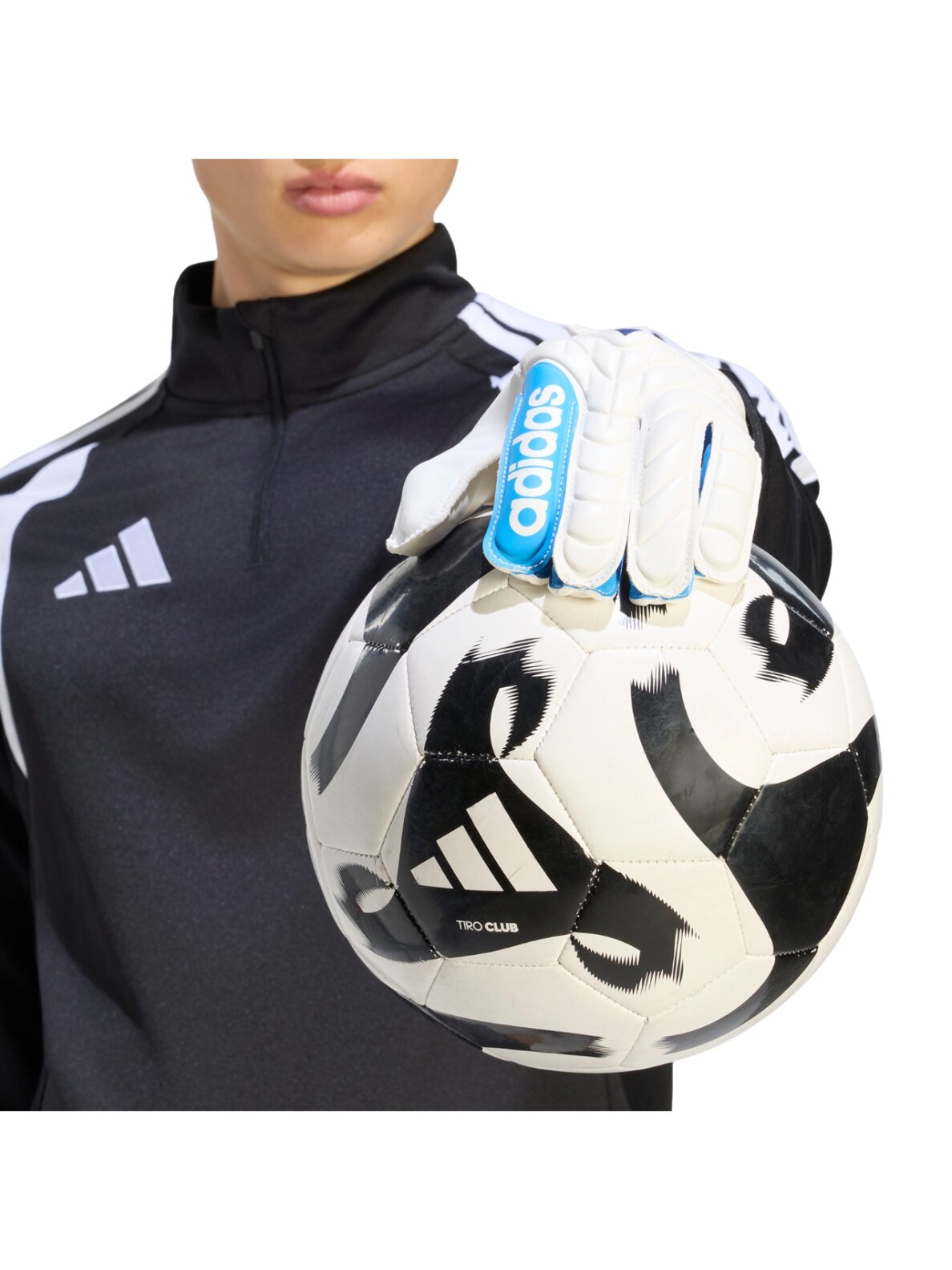 Adidas Copa Club vartininko pirštinės, baltos-mėlynos, KE9734 5 Adidas Copa Club vartininko pirštinės, baltos-mėlynos, KE9734 5
