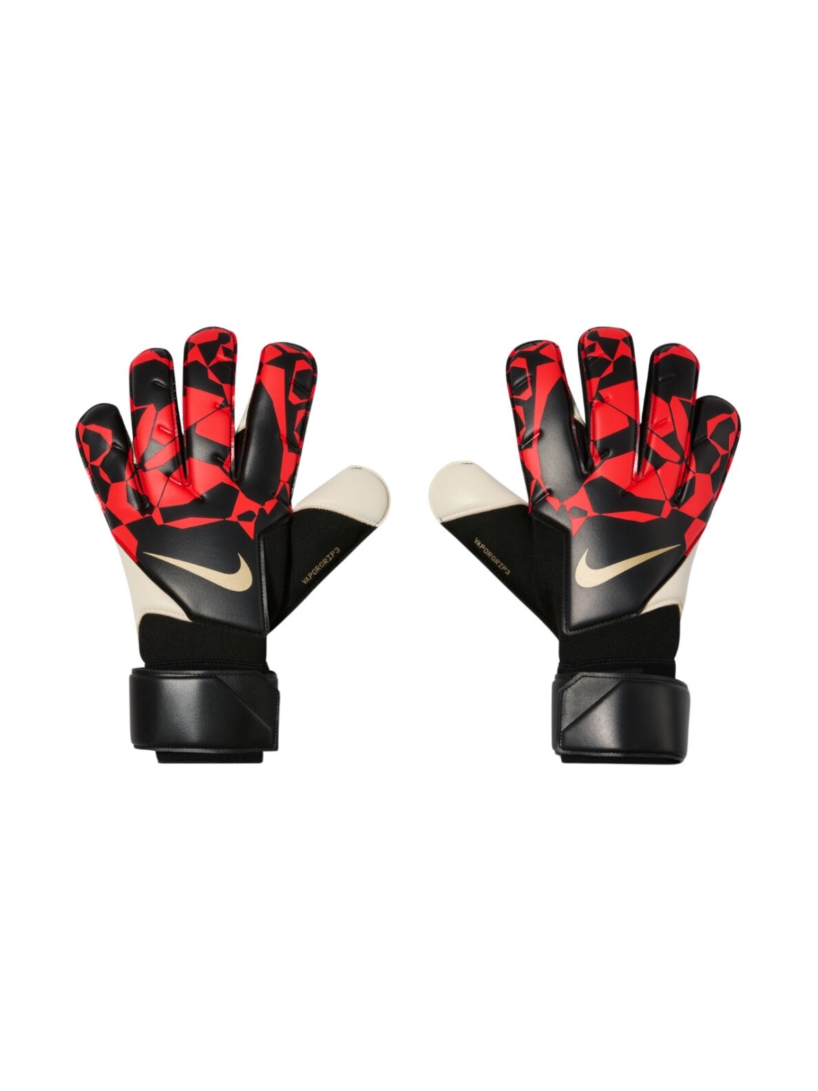 Nike Vapor Grip3 vartininko pirštinės juodos ir raudonos HQ0304 010 Nike Vapor Grip3 vartininko pirštinės juodos ir raudonos HQ0304 010
