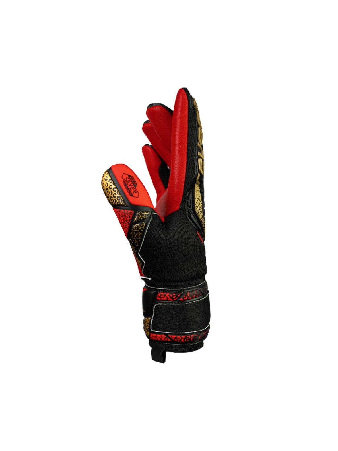 Reusch Attrakt Freegel Silver vyrams futbolo vartininko pirštinės juodos-raudonos 3 Reusch Attrakt Freegel Silver vyrams futbolo vartininko pirštinės juodos-raudonos 3