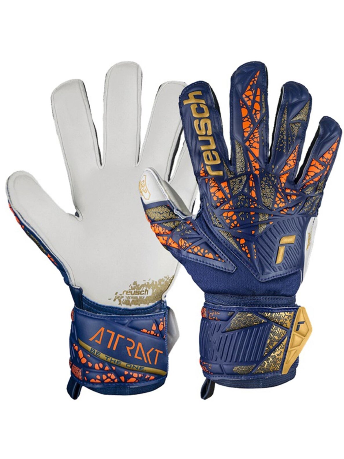 Reusch Attrakt Grip pirštinės vartininkui, mėlynos 5470815 4410 Reusch Attrakt Grip pirštinės vartininkui, mėlynos 5470815 4410