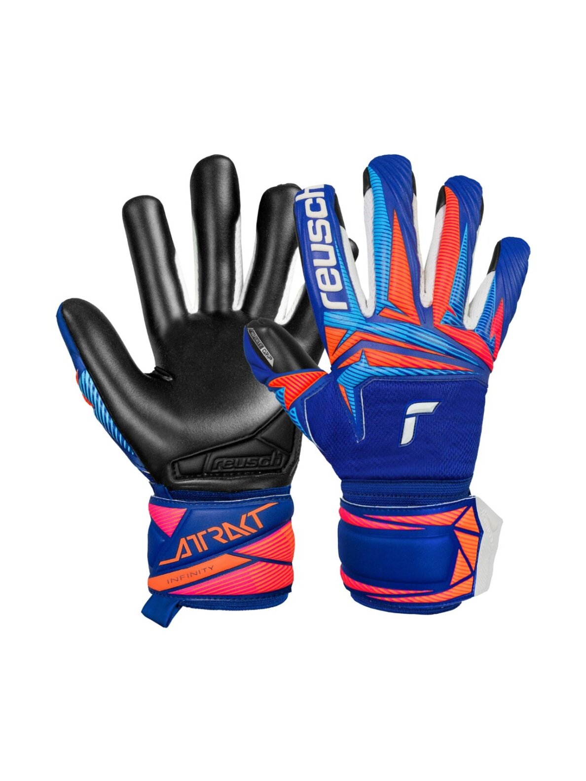 Reusch Attrakt Infinity Evolution NC Junior vartininko pirštinės vaikams mėlynai juodos