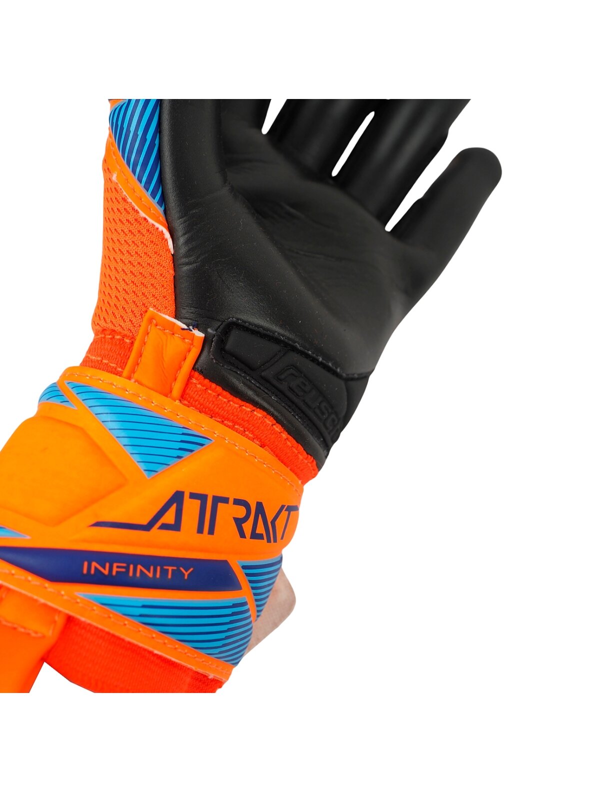 Reusch Attrakt Infinity Evolution NC Junior vartininko pirštinės vaikams, oranžinės-juodos-mėlynos 5