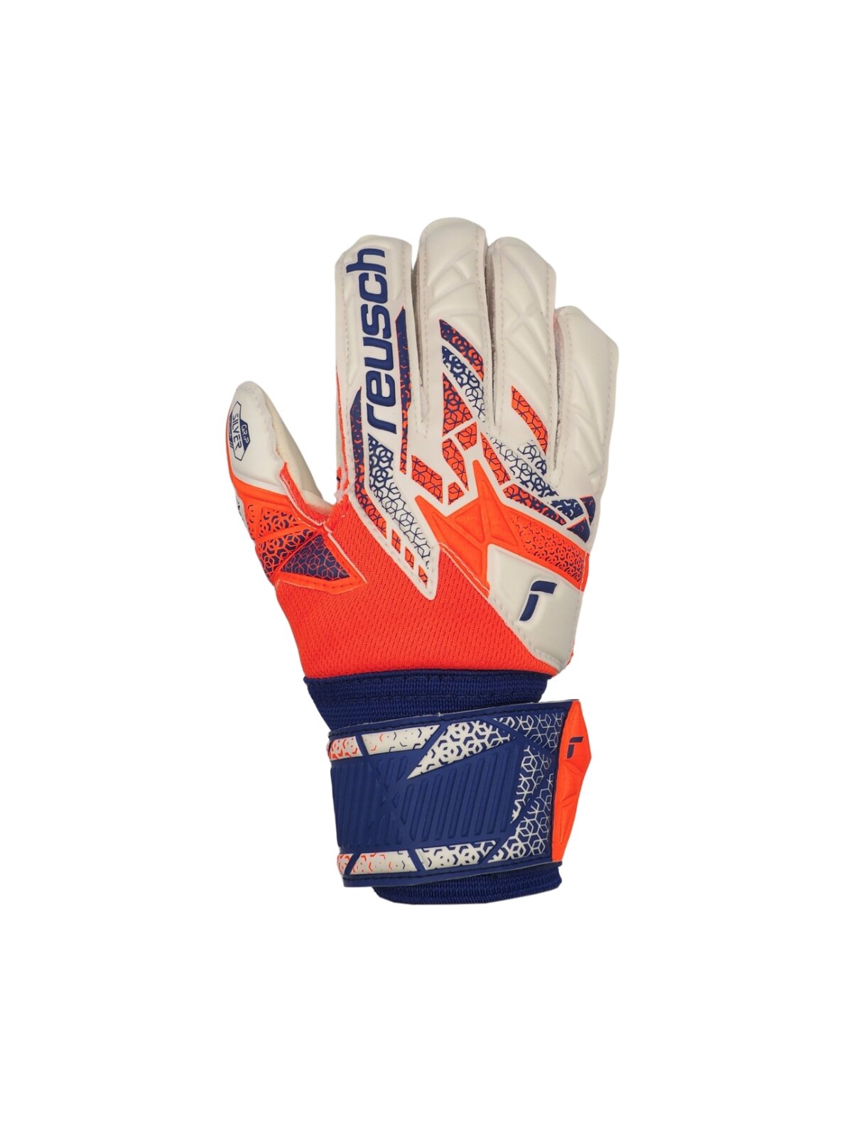 Reusch Attrakt Silver Junior vartininko pirštinės vaikams oranžinės-mėlynos 5572214 2500 1
