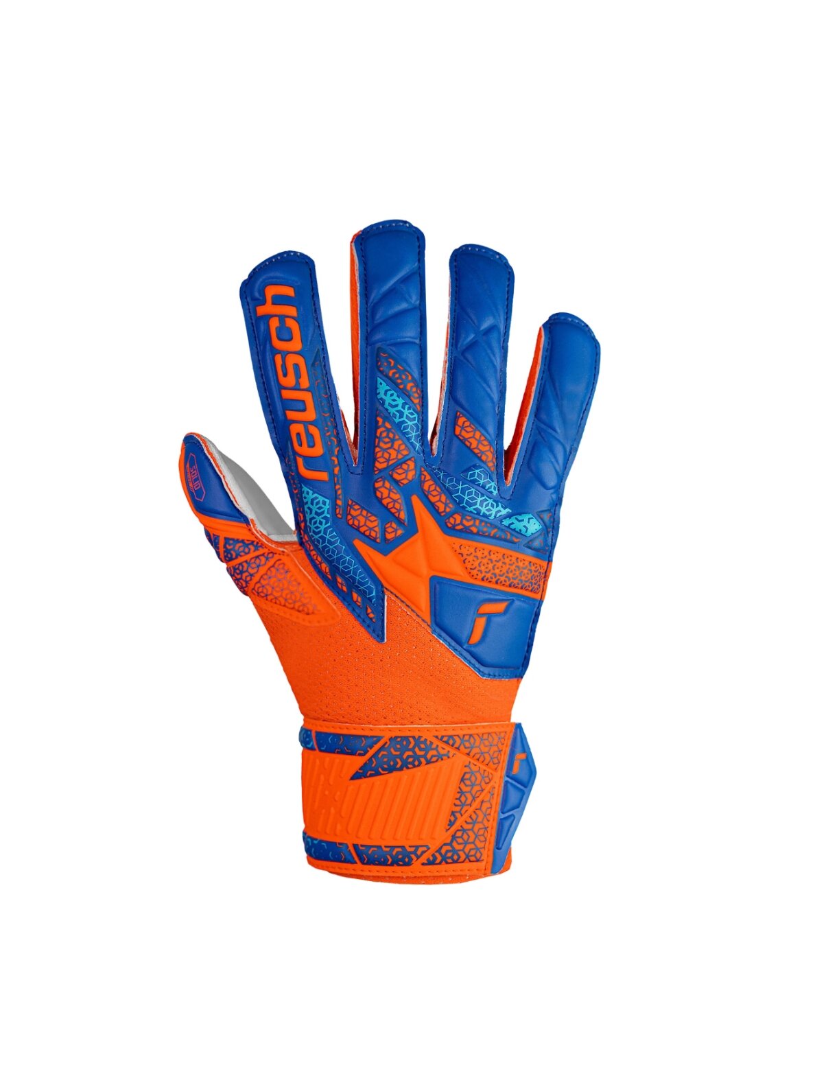Reusch Attrakt Solid Finger Support Junior vartininko pirštinės vaikams mėlynos-oranžinės 1 Reusch Attrakt Solid Finger Support Junior vartininko pirštinės vaikams mėlynos-oranžinės 1