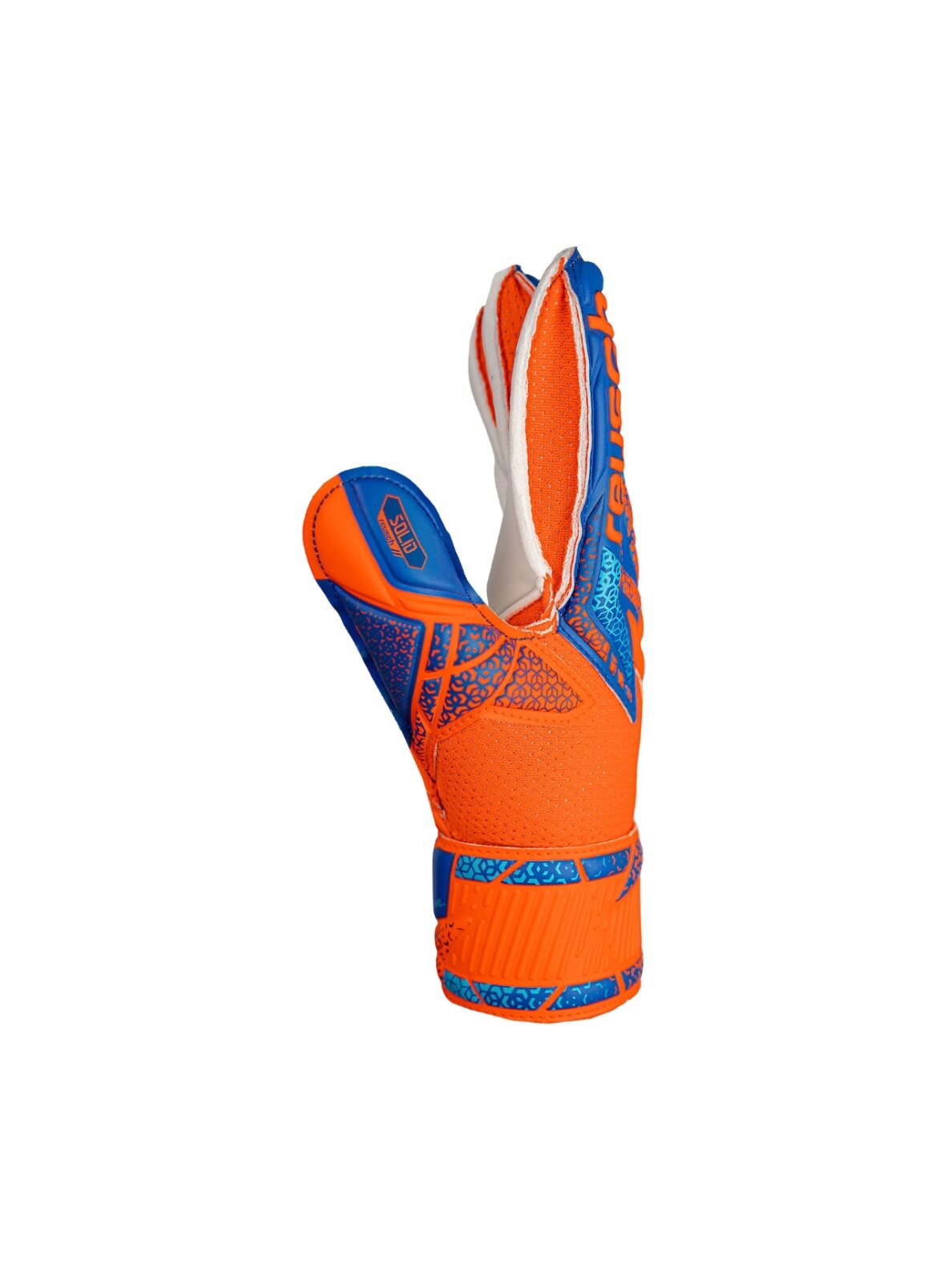 Reusch Attrakt Solid Finger Support Junior vartininko pirštinės vaikams mėlynos-oranžinės 3 Reusch Attrakt Solid Finger Support Junior vartininko pirštinės vaikams mėlynos-oranžinės 3