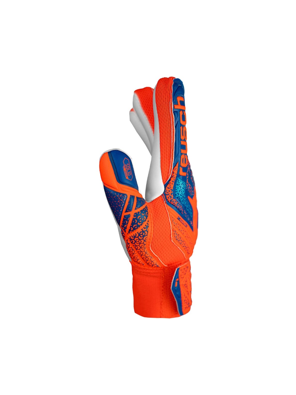 Reusch Attrakt Starter Solid Finger Support vartininkų pirštinės vaikams oranžinės-mėlynos 5472511 2290 3