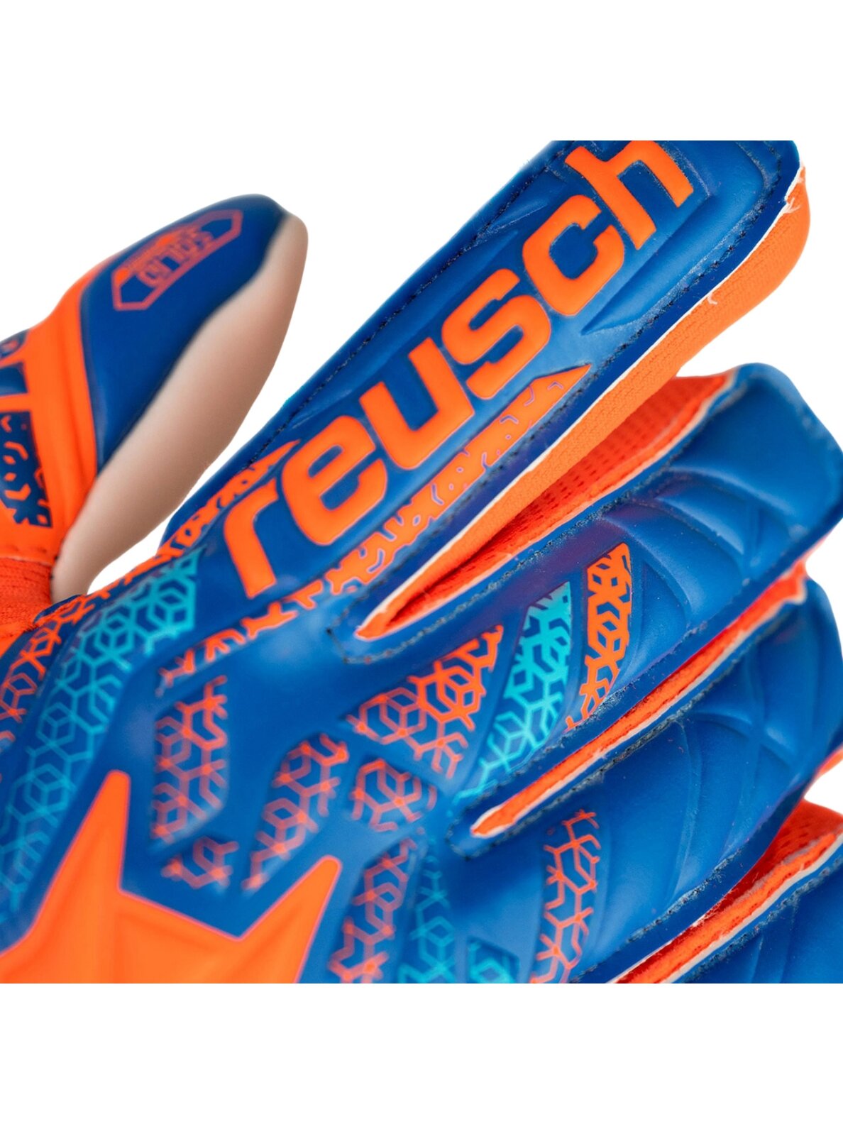 Reusch Attrakt Starter Solid Finger Support vartininkų pirštinės vaikams oranžinės-mėlynos 5472511 2290 4