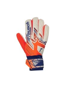 Reusch Attrakt Starter Solid vyrų vartininko pirštinės baltos-oranžinės 5570513 2500