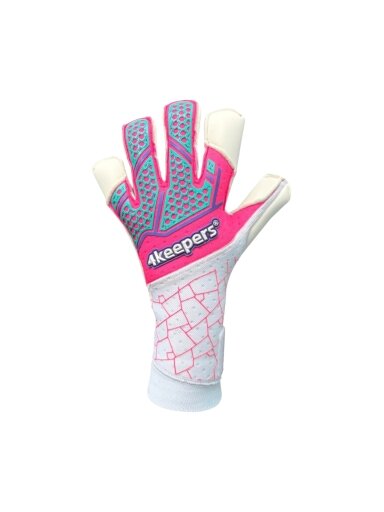 4Keepers vartininko pirštinės vaikams Neo Raya RFG2 baltos ir rožinės