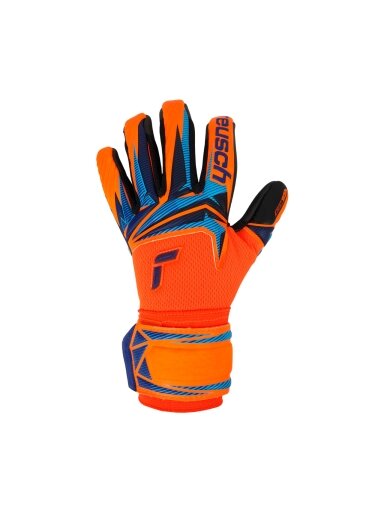 Reusch Attrakt Infinity Evolution NC Junior vartininko pirštinės vaikams, oranžinės-juodos-mėlynos