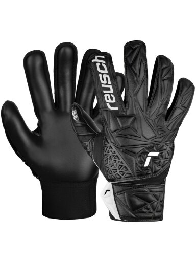 Reusch Attrakt Staster Solid Finger Support Junior vartininko pirštinės juodos 5472511 7700
