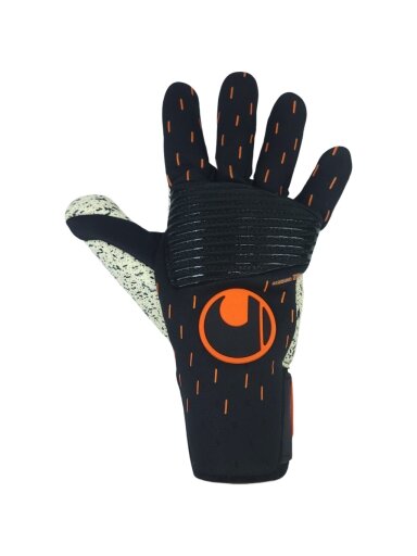 Uhlsport Speed Contact Supergrip+ Reflex vartininko pirštinės, juodos 101125901