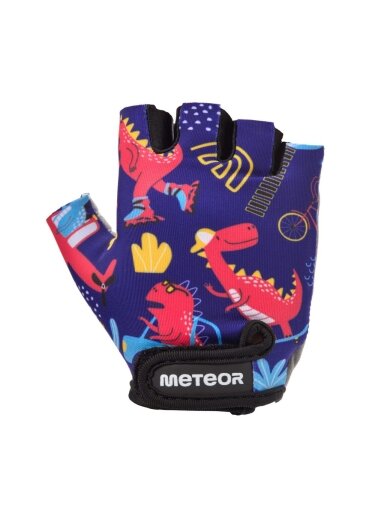 Meteor dviračio pirštinės vaikams Dino Cars tamsiai mėlynos 17389-17390-17391