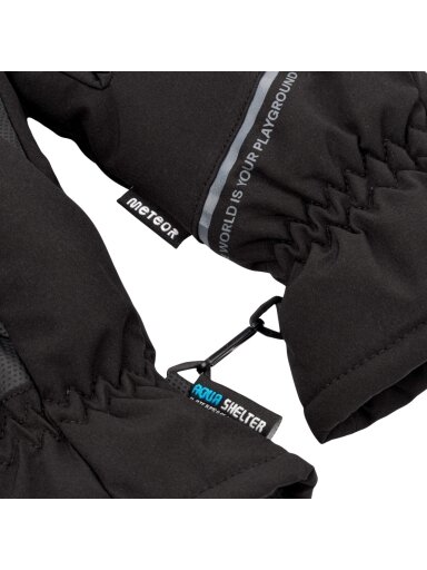 Meteor Hiemis žieminės pirštinės juodos unisex