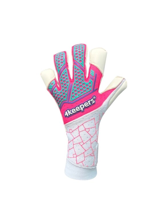 4Keepers vartininko pirštinės vaikams Neo Raya RFG2 baltos ir rožinės 1