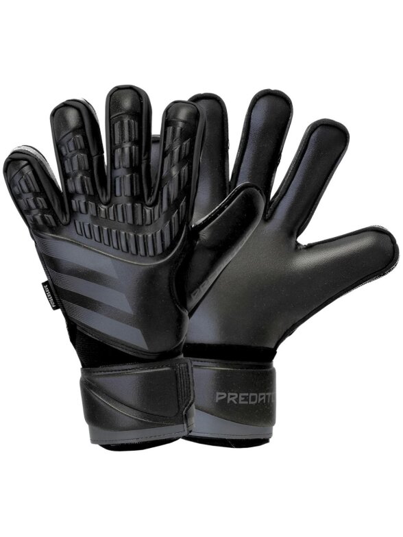 Adidas Predator Glove Match Fingersave vartininko pirštinės, juodos IZ1503 Adidas Predator Glove Match Fingersave vartininko pirštinės, juodos IZ1503