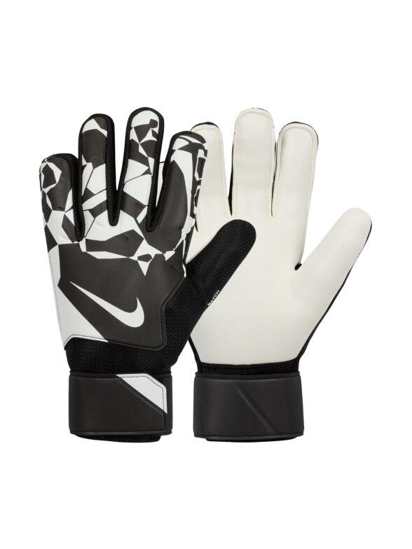 Nike Match Goalkeeper vartininko pirštinės juodos-baltos HQ0257 010 Nike Match Goalkeeper vartininko pirštinės juodos-baltos HQ0257 010