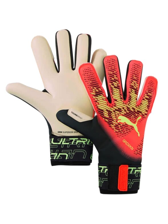 Puma Ultra Grip 1 hibridinės vartininko pirštinės oranžinės-juodos 41827 02 Puma Ultra Grip 1 hibridinės vartininko pirštinės oranžinės-juodos 41827 02
