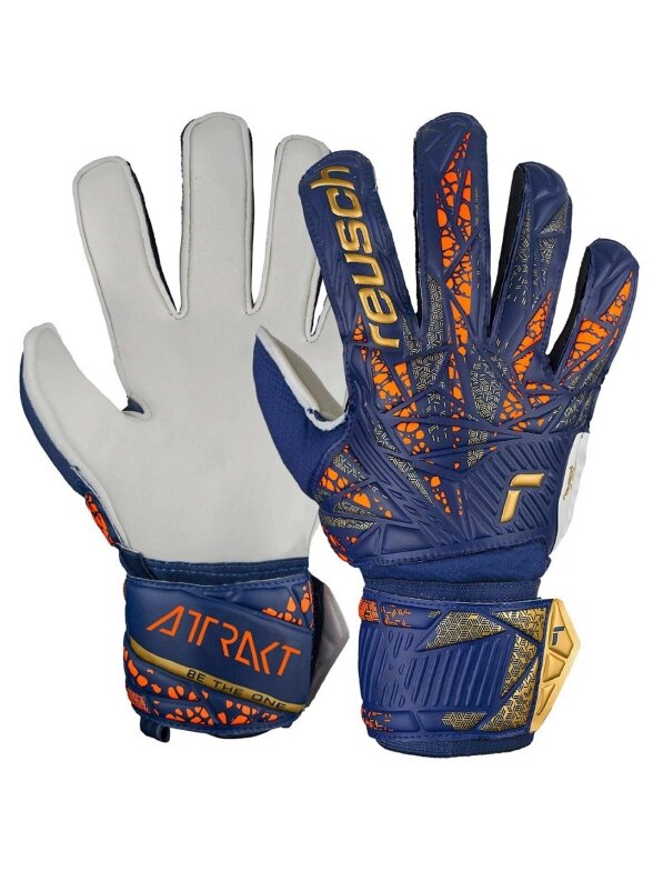 Reusch Attrak Solid vartininko pirštinės, tamsiai mėlynos 5470515 4410 Reusch Attrak Solid vartininko pirštinės, tamsiai mėlynos 5470515 4410