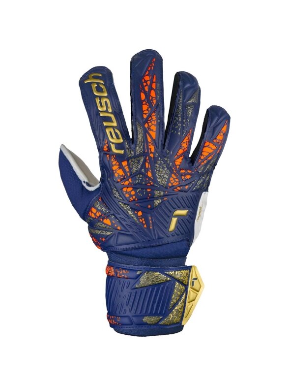 Reusch Attrakt Grip Junior vartininko pirštinės, tamsiai mėlynos 5472815 4410 1 Reusch Attrakt Grip Junior vartininko pirštinės, tamsiai mėlynos 5472815 4410 1