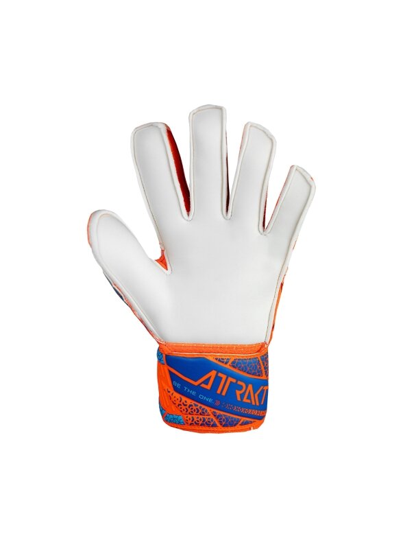 Reusch Attrakt Solid Finger Support Junior vartininko pirštinės vaikams mėlynos-oranžinės 2