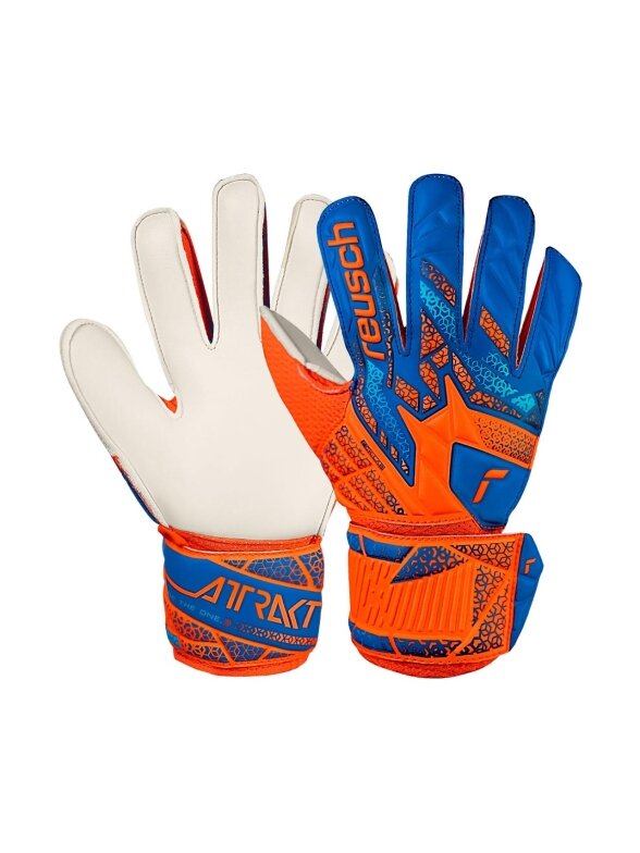 Reusch Attrakt Solid Junior vartininko pirštinės oranžinės-mėlynos 5572515 2290