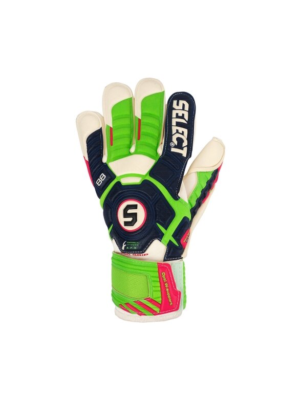 Select 88 Pro Grip vartininko pirštinės baltai žaliai tamsiai mėlynos