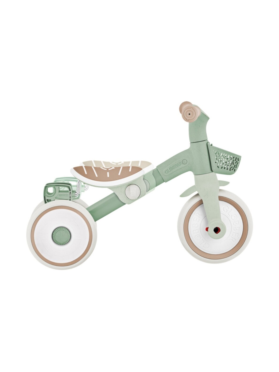 Globber Learning Trike 2w1 Plus balto žalio spalvos triratis dviratis 737-109 6