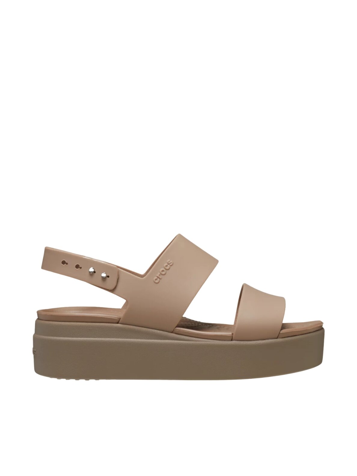 Crocs Brooklyn Low Wedge moteriški sandalai smėlio spalvos Crocs Brooklyn Low Wedge moteriški sandalai smėlio spalvos