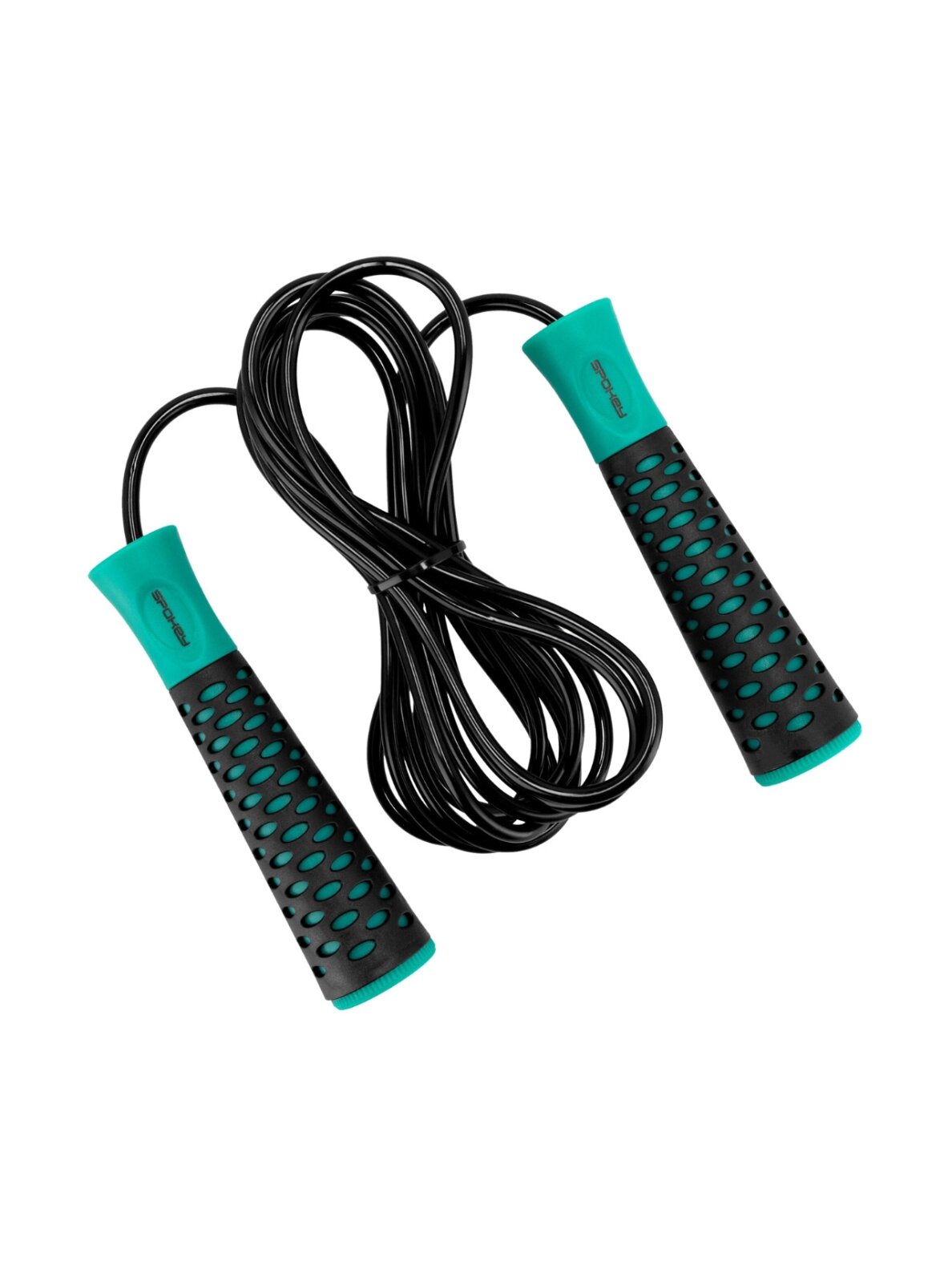Spokey Candy Rope šokdynė su guoliais, juoda-žalia 943631 Spokey Candy Rope šokdynė su guoliais, juoda-žalia 943631