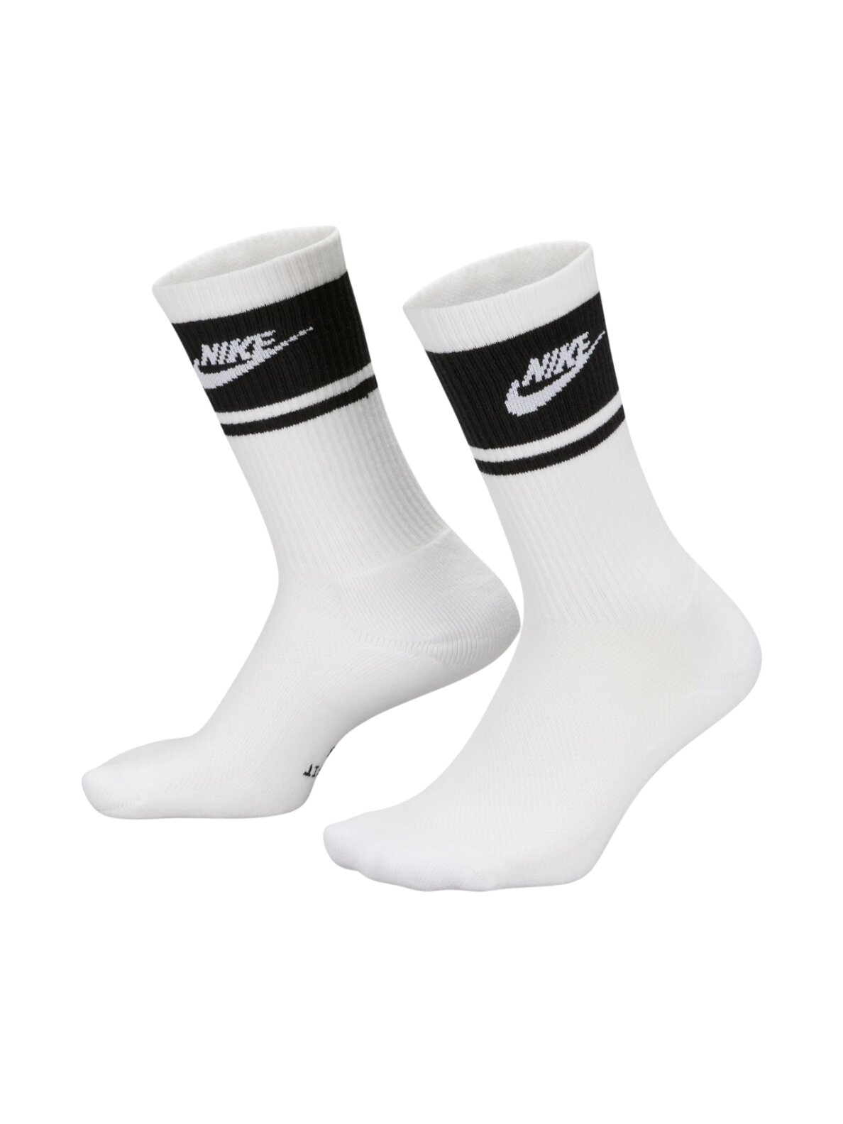 Nike Everyday Elevated Crew kojinės 3 poros baltos ir juodos IM7949 901 1 Nike Everyday Elevated Crew kojinės 3 poros baltos ir juodos IM7949 901 1