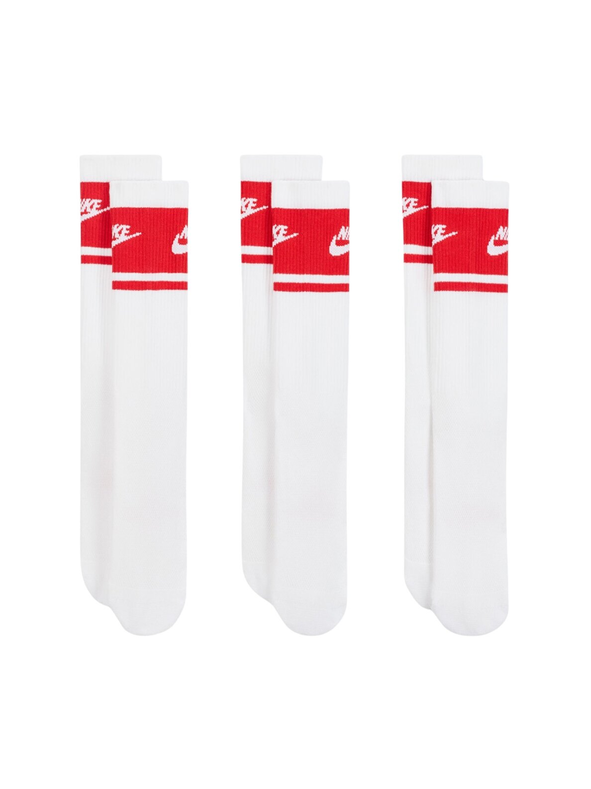 Nike kojinės Everyday Elevated Crew 3 poros baltos/raudonos IM7949 900