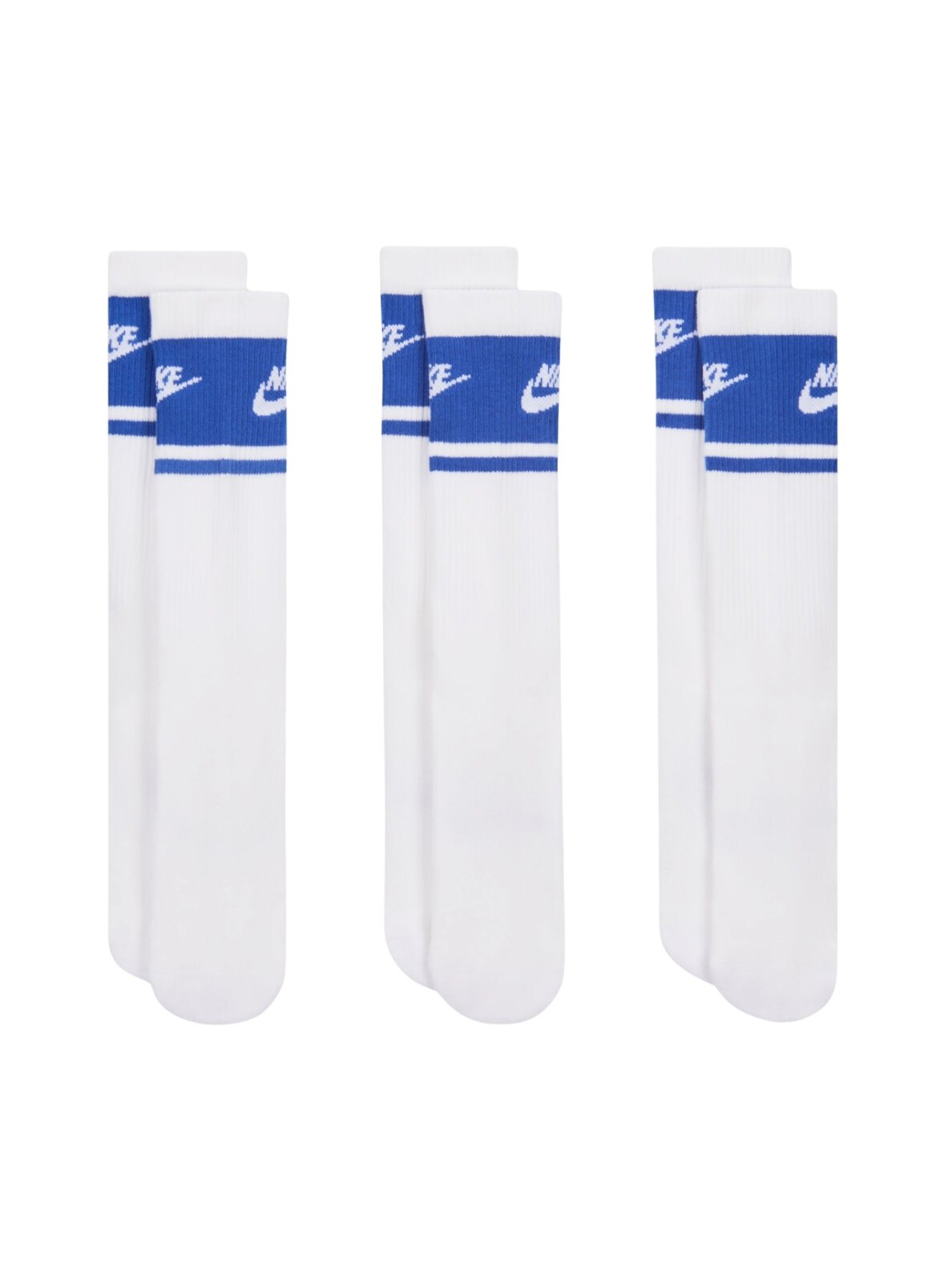 Nike kojinės Everyday Elevated Crew 3 poros baltos/mėlynos IM7949 904 Nike kojinės Everyday Elevated Crew 3 poros baltos/mėlynos IM7949 904