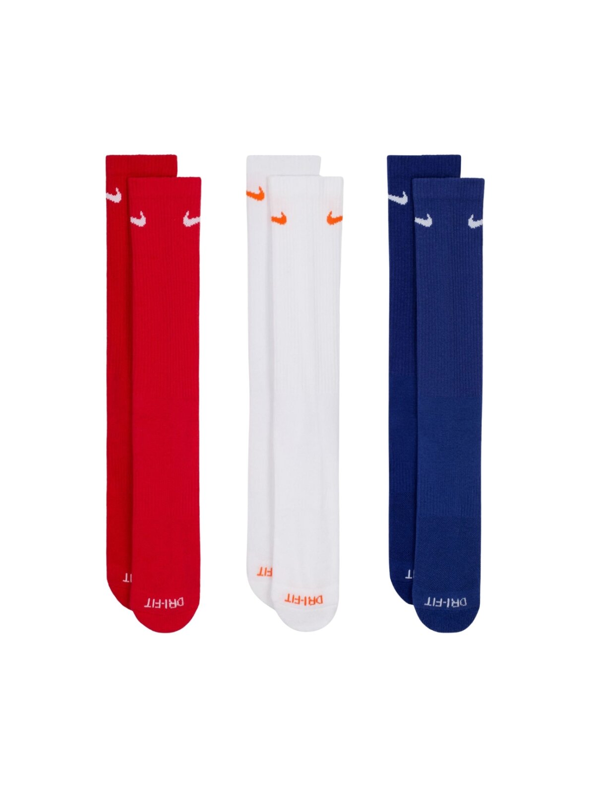 Nike Everyday Plus Cushioned kojinės 3 poros raudonos, baltos, tamsiai mėlynos SX6888 996
