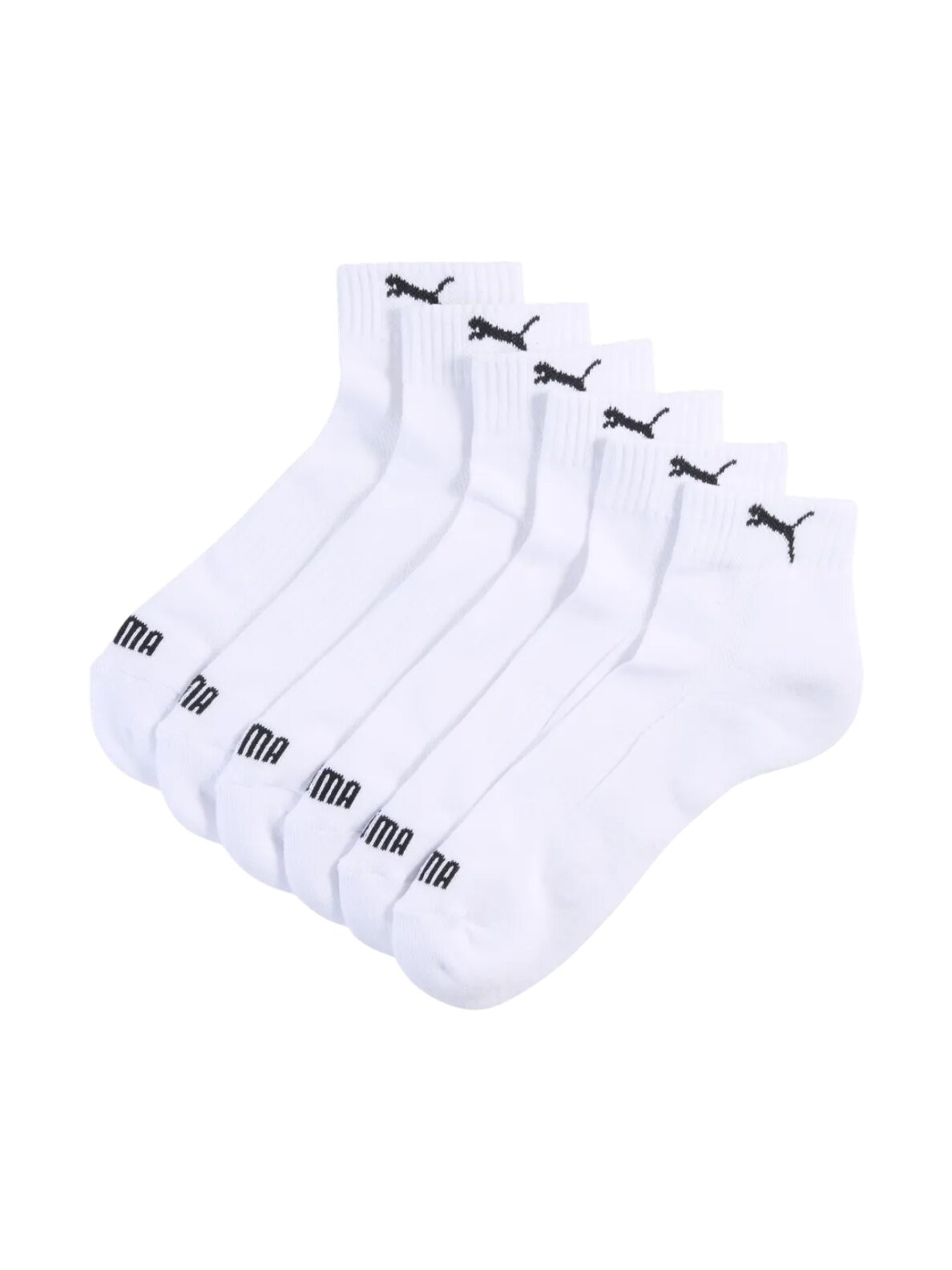 Puma Cushioned Quarter kojinės 3 pakuotės baltos 938581 02 Puma Cushioned Quarter kojinės 3 pakuotės baltos 938581 02