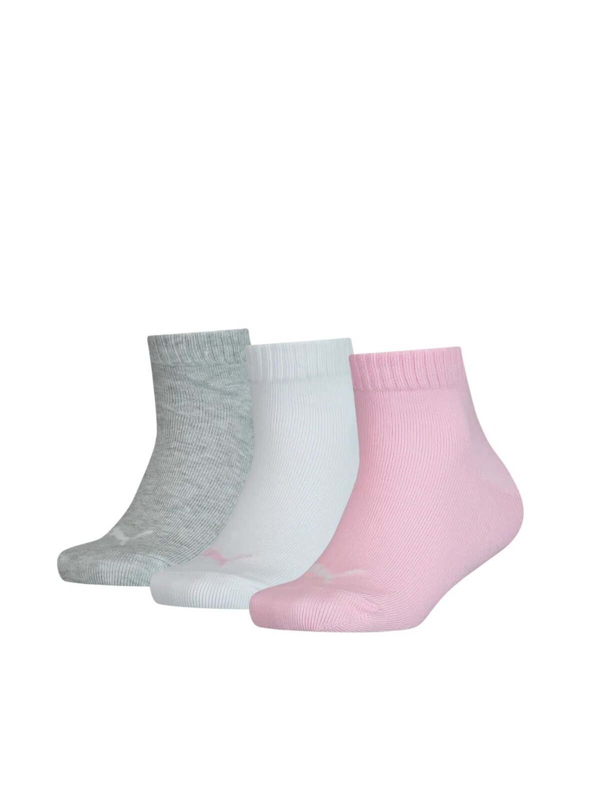 Puma Kids Quarter 3P kojinės rožinė, balta, pilka 907375 18 Puma Kids Quarter 3P kojinės rožinė, balta, pilka 907375 18