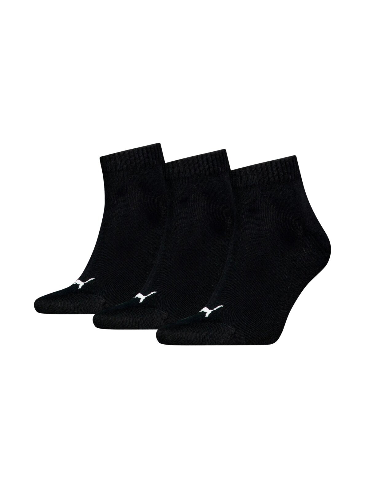 Puma Quarter Plain kojinės 3 poros juodos 938589 06